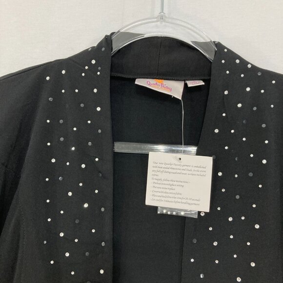 New Quacker Factory Jacket Large Open Front Embellished Stretch Elegant - Picture 3 of 9